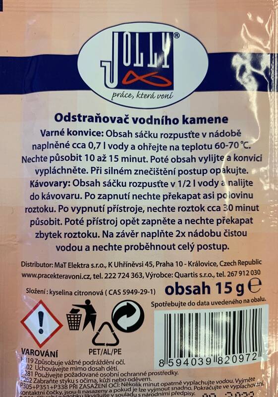 Odstraňovač vodního kamene OVK1 15g obrázek 2